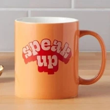 NWT Speak Up Coffee Mug Cup Hot Cold Cocoa Tea Container Beverage Ceramic 70s