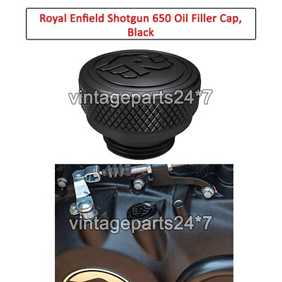 Original Royal Enfield Shotgun 650 bearbeiteter Öleinfülldeckel, schwarz