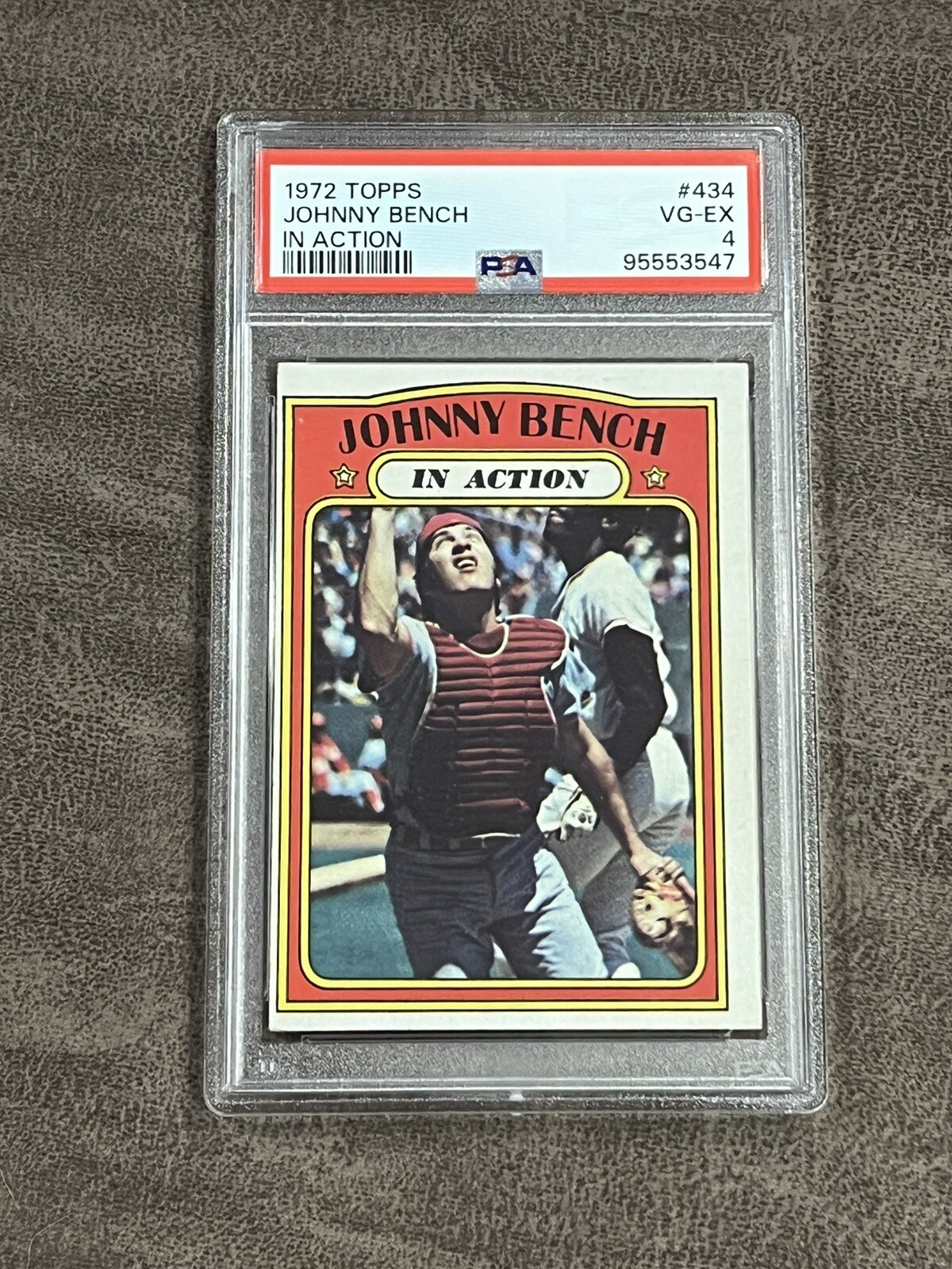 1972 Topps Johnny Bench In Action #434 PSA 4 VG-EX HOF Cincinnati Reds Legend!
