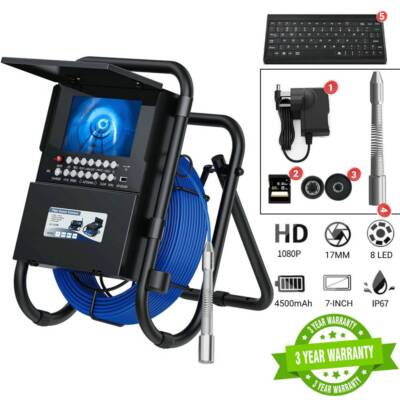 Sewer Camera 7'' IPS Screen Self Leveling Meter Counter Pipe Inspection Camera