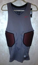 NIKE PC Deflex Padded Grey Red Basketball Compression Shirt Tank Top Mens XL 2XL