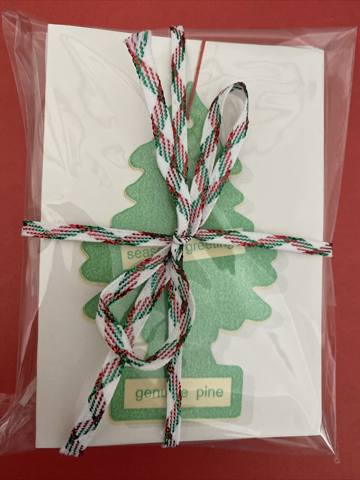 12 Christmas Scratch & Sniff Pine Note Greeting Cards Glow in the Dark