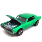 Hot Wheels Redline Custom Cougar Car 1968 Green Gray Interior Made In USA