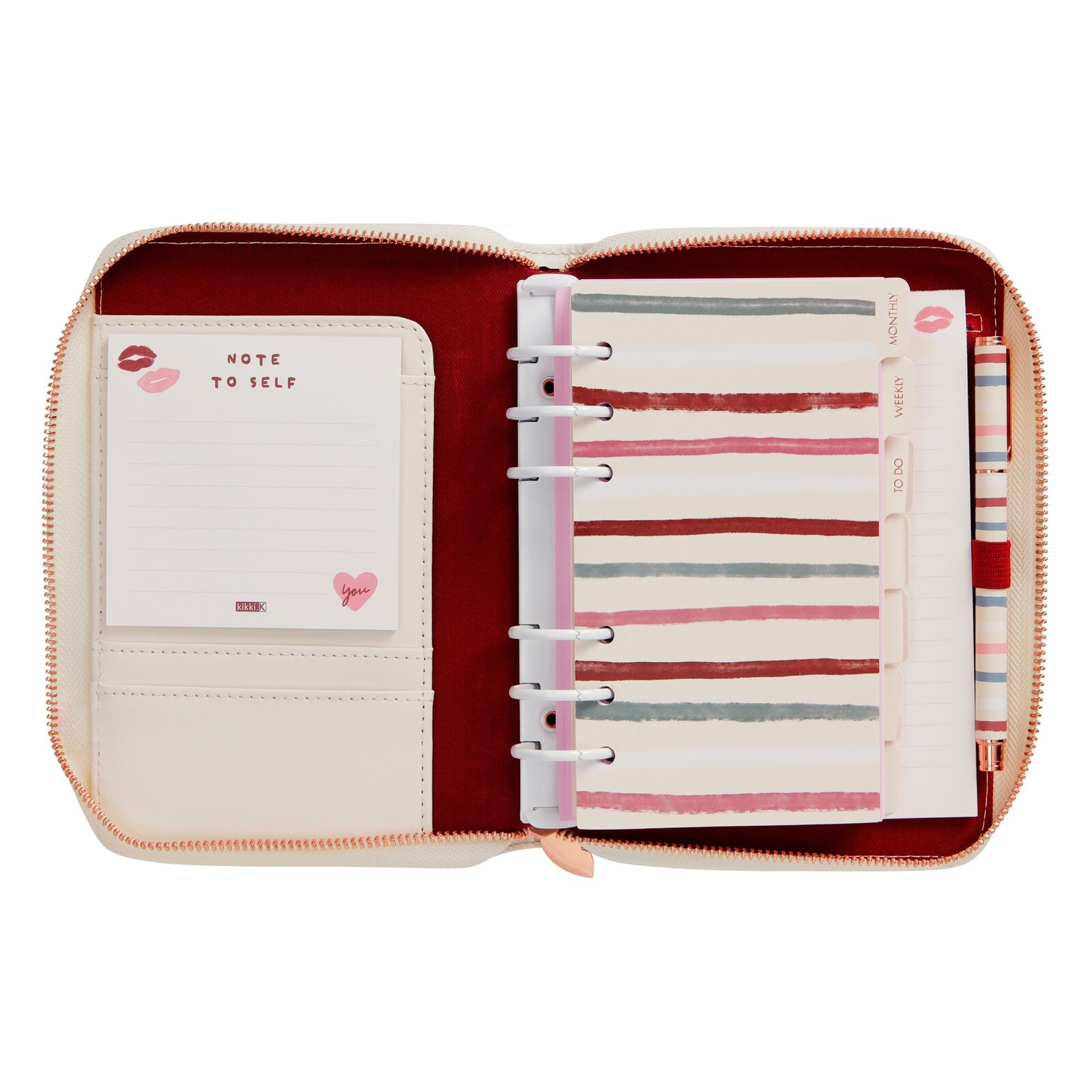 Kikki K There She Is Medium Leather Zip Planner eBay