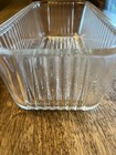 VTG 8x4 Clear Ribbed Glass Refrigerator Dish Base  rectangle Perfect — photo 2