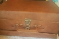 Dual Sided 60pc Cassette Briefcase Brown Leather-Very Rare-SHIPS N 24 HOURS