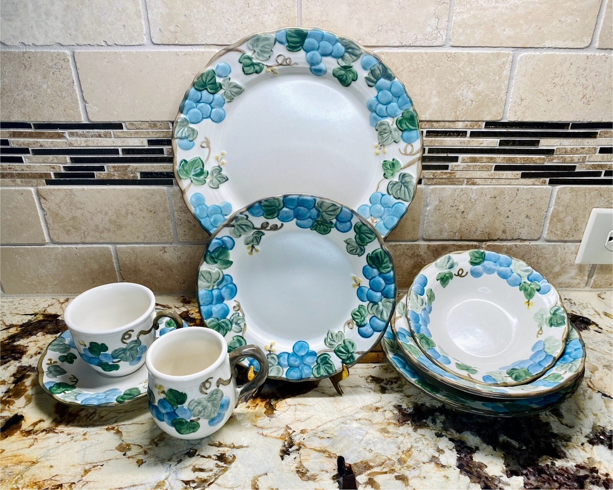 Vintage Blue Sculptured Grape by METLOX - POPPYTRAIL Dishes | eBay