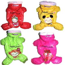 Dog SUPER Warm Fur Winter Coat Overall SNOWSUIT Jumpsuit Hoodie For SMALL Pet