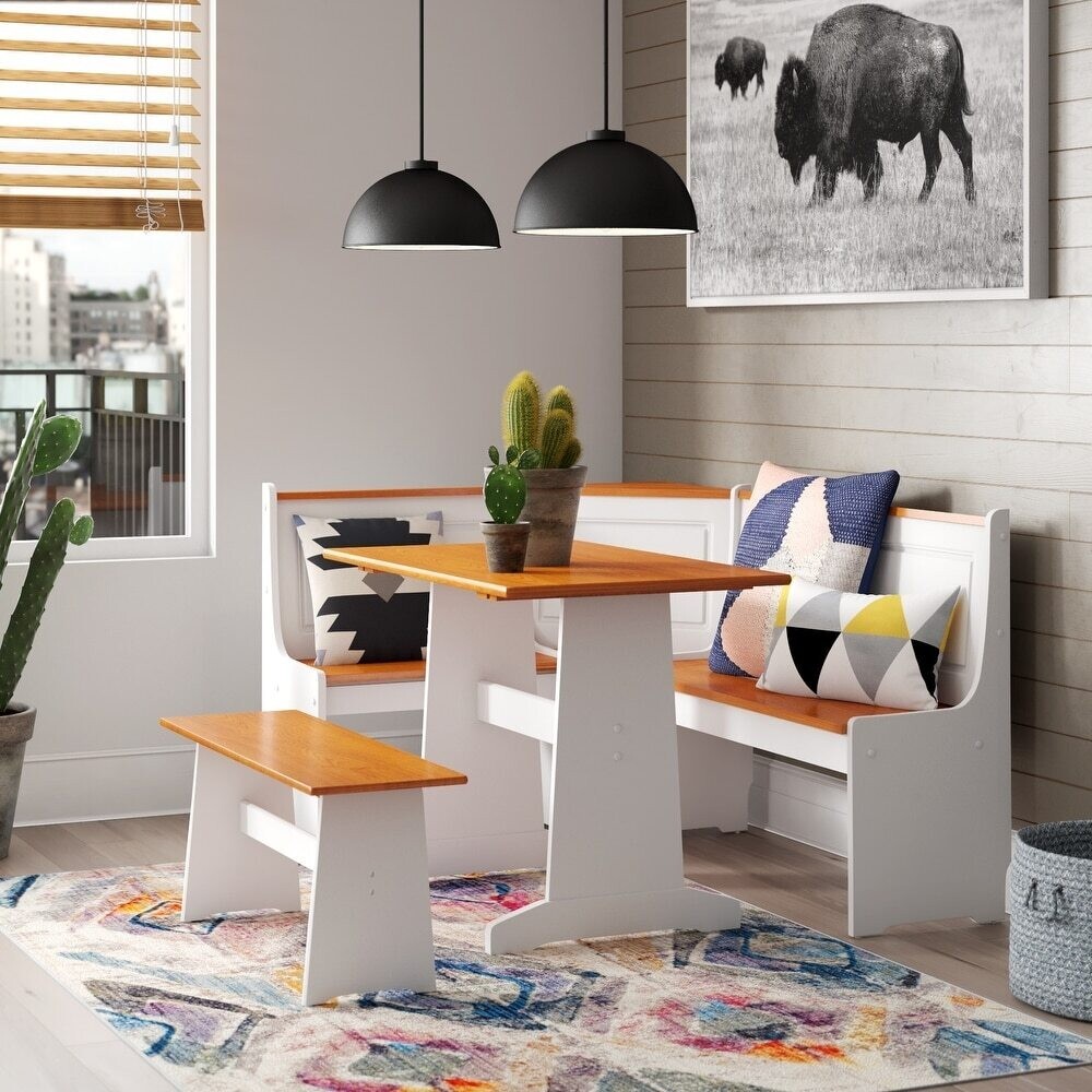 Corner Kitchen Seating Nooks Sunny Dining Nook Table Set | Distressed