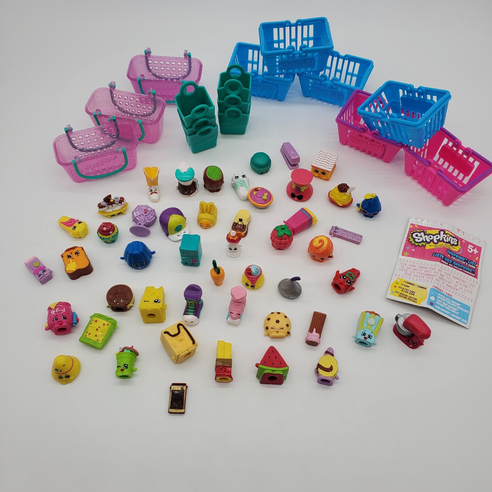 Shopkins Grocery Store Backets Lot Assorted Rarity Miniature Figures