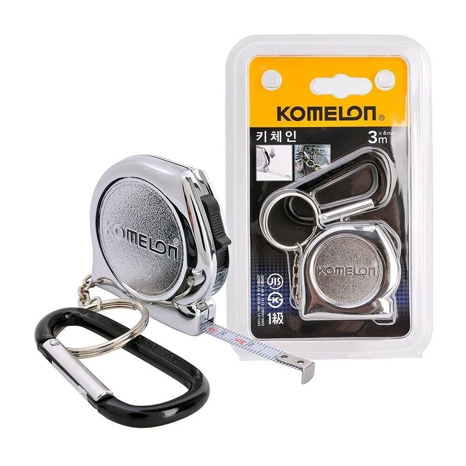 Komelon Chrome Case Tape Measure / Steel Pocket Key Chain / 3m(9.84ft) / KMC-74K - Image 2 of 4