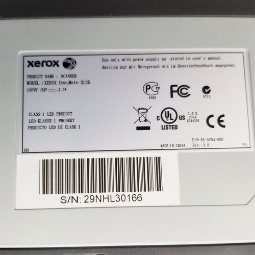 Xerox 3125 DocuMate Color USB Duplex 600dpi Document Scanner 85-0294-000 *No PSU - Picture 8 of 11