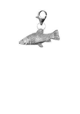 pp-f17 Schleie Fisch passend an einem 925 gestempelten Sterling Silber Karabinerverschluss und Creolen