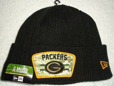 GREEN BAY PACKERS 2021 SALUTE TO SERVICE NEW ERA ON FIELD KNIT HAT NEW  w/TAGS