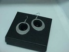 QVC Steel By Design Stainless Steel Oval Dangle Onyx Prism Earrings $99 New Box — photo 1