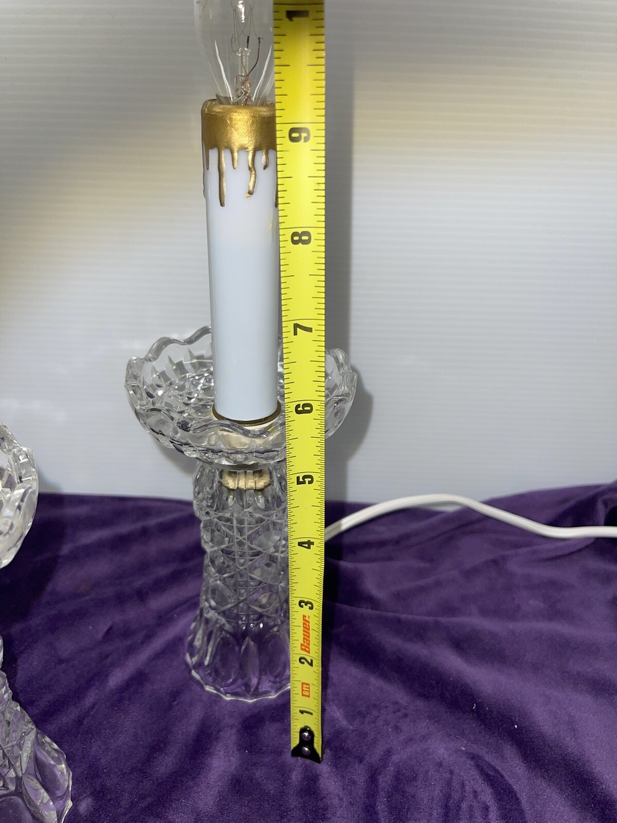 Imperlite lead crystal bedside lamps Electric Candles Vintage W/ Tags