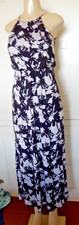Lush Maxi Women's Boho Soft High Neck Strappy Summer Long Dress Size XS Elegant