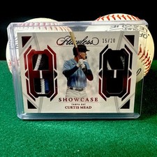 CURTIS MEAD 2023 PANINI FLAWLESS SHOWCASE TAMPA BAY ROOKIE QUAD JERSEY PATCH /20