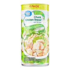Great Value Chunk Chicken Breast, 12.5 oz, Can (4 Pack)..
