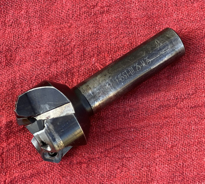 ISCAR F45ST D1.25-W.75, 3/4  Shank Indexable 45 Degree Chamfer Mill