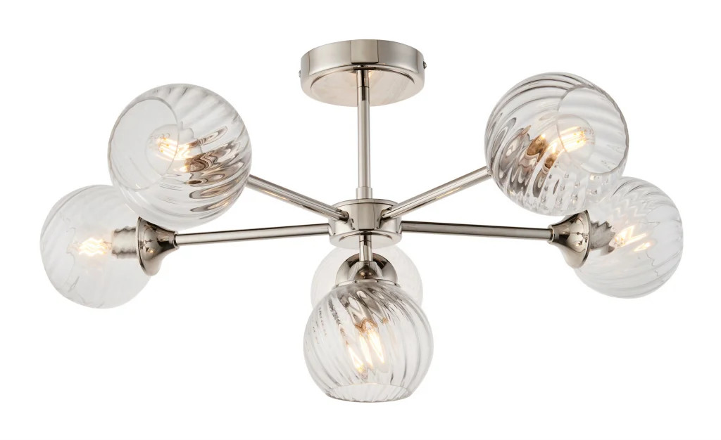 Ceiling Light Silver Allegra 6 Bright Nickel Endon 104050