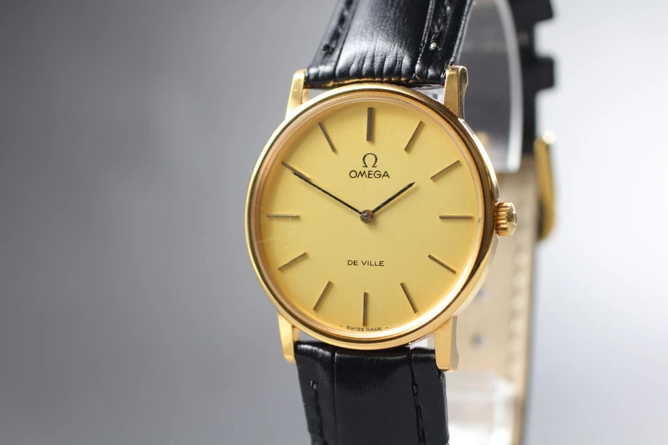 [Near MINT] Vintage OMEGA De Ville Cal.625 Manual Winding 32mm Gold Dial Men's