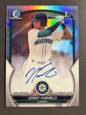 2023 Bowman Chrome Draft Auto Jonny Farmelo 1st Refractor Auto /499 Mariners RC