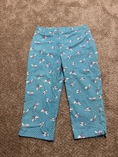 Vintage Lilly Pulitzer Capri Crop Pants Womens 10 Blue White All Over Print Bees