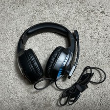 e Gaming USB Wired Headset Black, White 7.1 Surround Sound With Boom Mic VG1