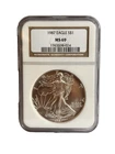 1987 American Silver Eagle $1 Dollar Coin One Troy Ounce 0.999 Fine NGC MS69