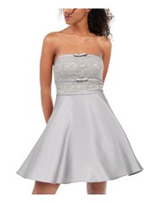 CITY STUDIO Womens Sleeveless Strapless Short Party Fit + Flare Dress