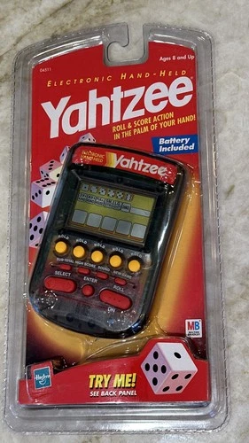 Yahtzee Handheld Electronic Game 1999 Clear Milton Bradley Hasbro Sealed NEW