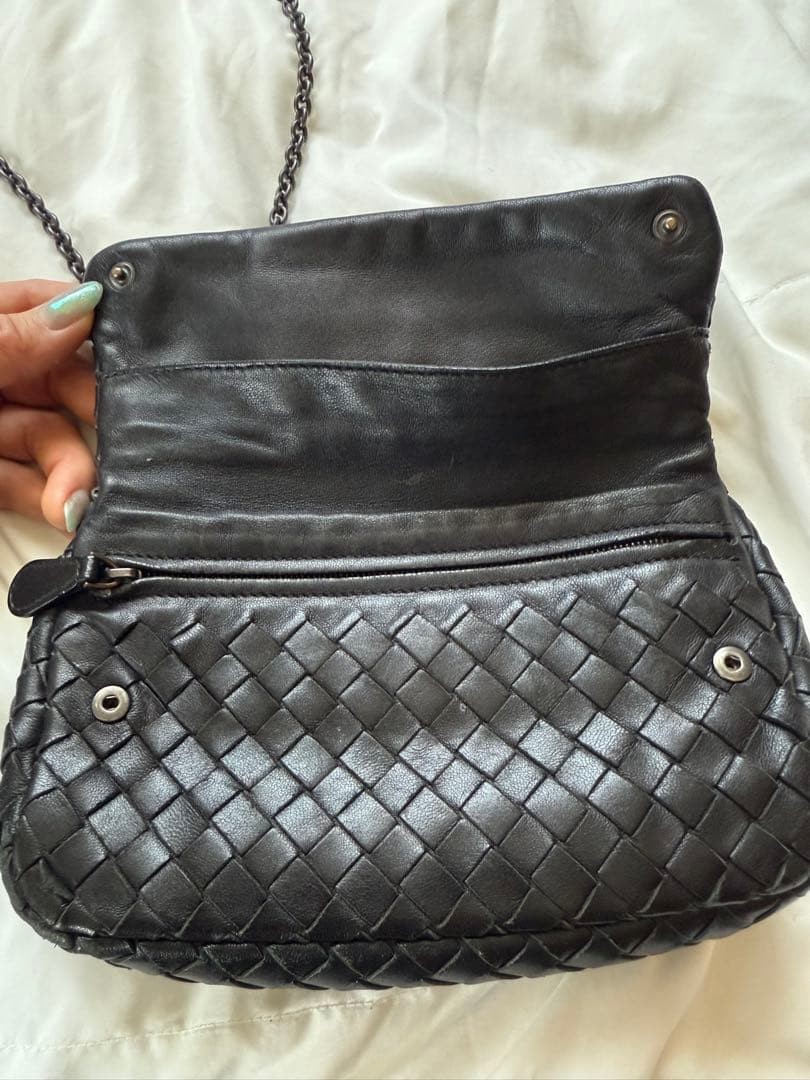 Bottega Veneta black genuine leather shoulder bag rare image 4