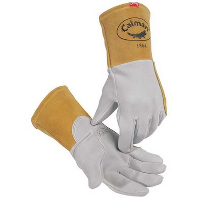 Caiman 1864-6 1864 Welding Gloves, Gauntlet Cuff, Straight Thumb, Premium