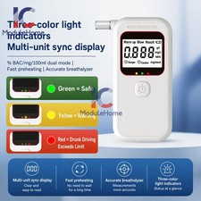 Digital Alcohol Tester w/ Large LCD Voice Broadcast Portable Blowing type White