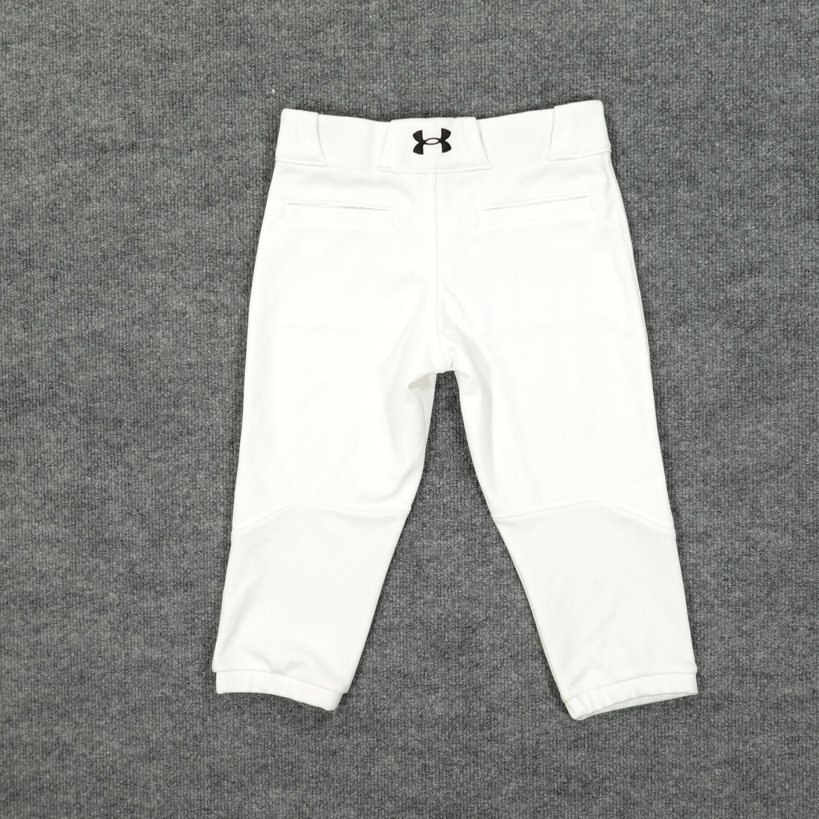 Under Armour Baseball Pants Youth Small White Loose Fit Belt Loops Knee Panels