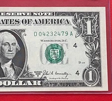 1969B $1 DOLLAR BILL ( CLEVELAND D ) UNCIRCULATED