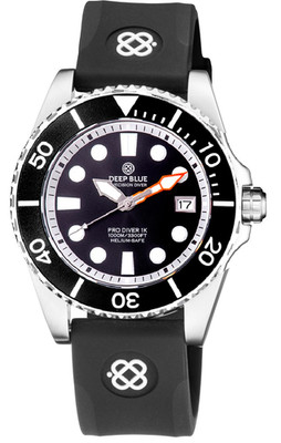 DEEP BLUE PRO DIVER 1K 1000M AUTOMATIC ALL PURPOSE DIVE WATCH BLACK DIAL
