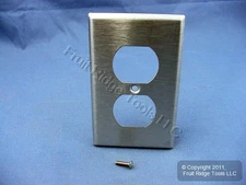 Leviton Stainless Steel 1-Gang Receptacle Wallplate Duplex Outlet Cover 84003