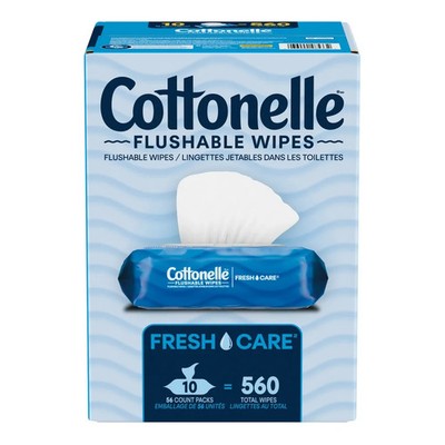 Cottonelle Flushable Wipes 560 Ct   Fresh Care Septic Safe Alcohol-Free Wipe Lot