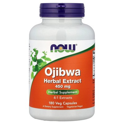Now Foods Ojibwa Herbal Extract 450 mg 180 Veg Capsules Alcohol-Free, GMP