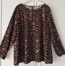NEU • ALBA MODA Damen Schlupf-Bluse • Gr. 48 • langarm • braun-bunt • NEU