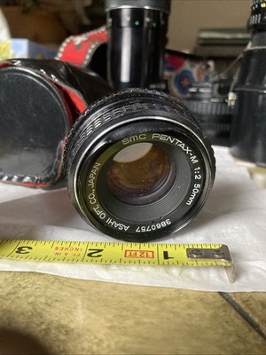 Vintage Asahi Opt. Co Japan PENTAX-M 1:2 50mm Rim Bent W/case