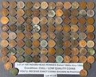 Lot of 100 Indian Head Pennies Full Dates 1880s-1908 CULL Low Grade  #CUB
