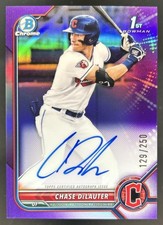 2022 Bowman Draft Chase DeLauter Chrome Auto Purple Refractor 1st Prospect #/250