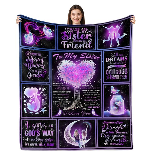 Sister Gifts from Sister Throw Blanket 60"x50", Sister Birthday Gift Ideas, G...
