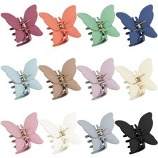 12 Pcs Cute Butterfly Claw Hair Clips 1 Count Pack of 12 , Classic Colors