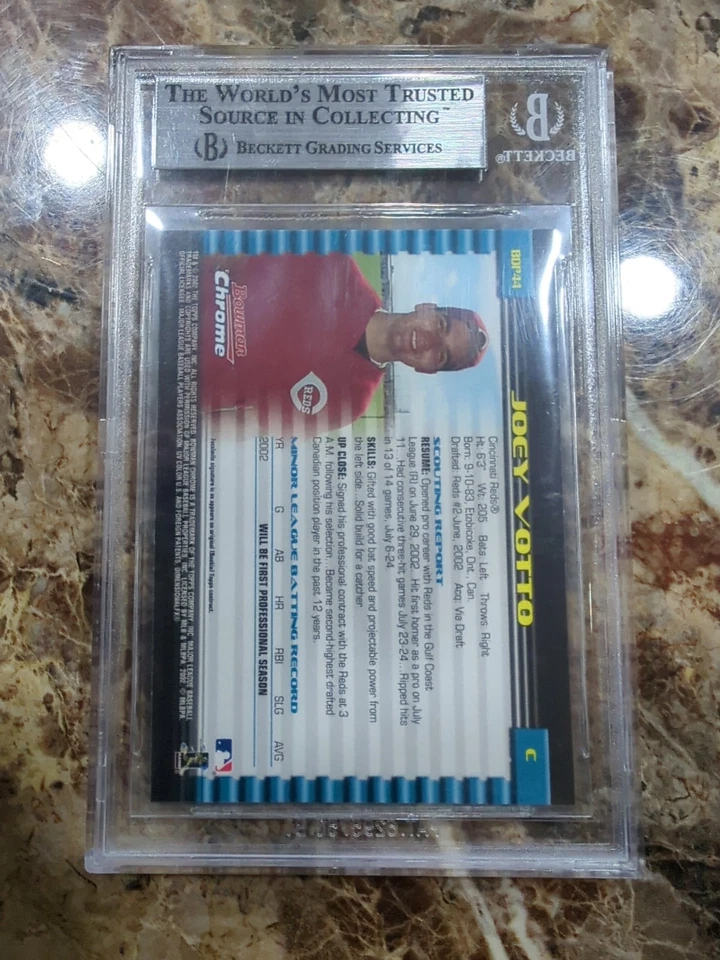 2002 Bowman Chrome Draft Picks Joey Votto #BDP44 Rookie RC BGS 9 MINT - Image 3 of 3