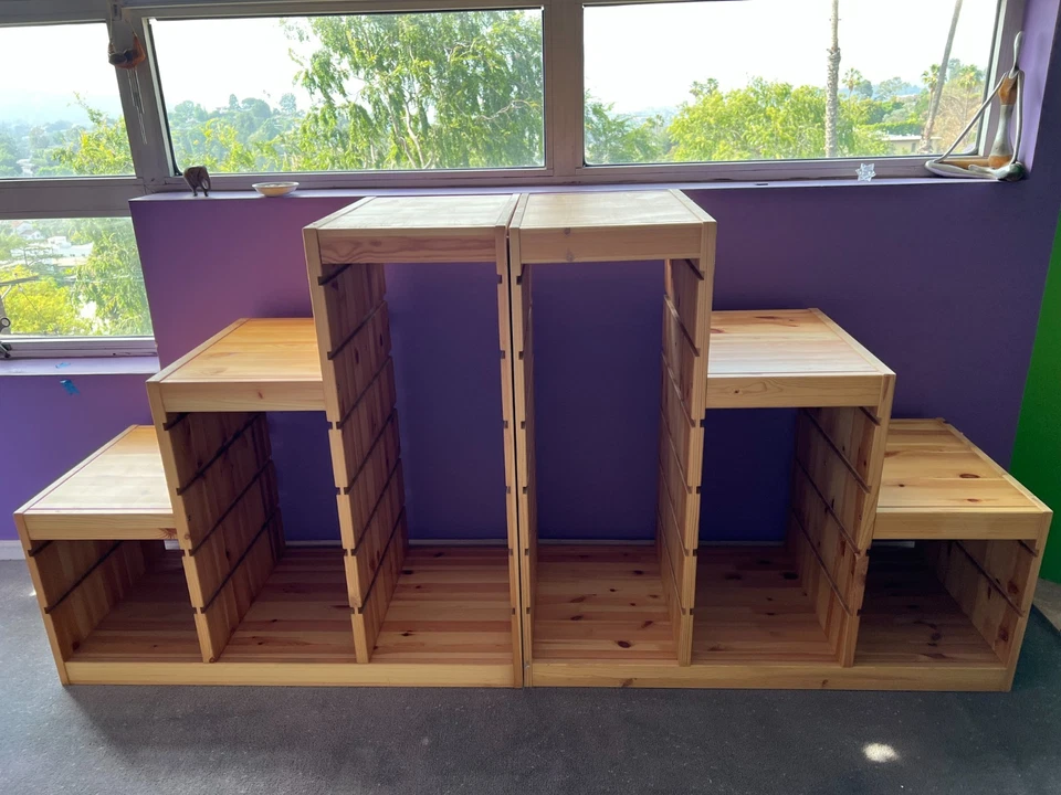 IKEA TROFAST Combinación de almacenamiento con cajas, contenedores de pino teñido/multicolor Foto 3 de 4