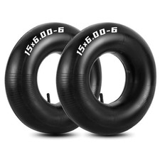 2 Pack 15 x 6.00-6 Inner Tubes, TR-13 Straight Valve Stem Tire Tube, Universa...